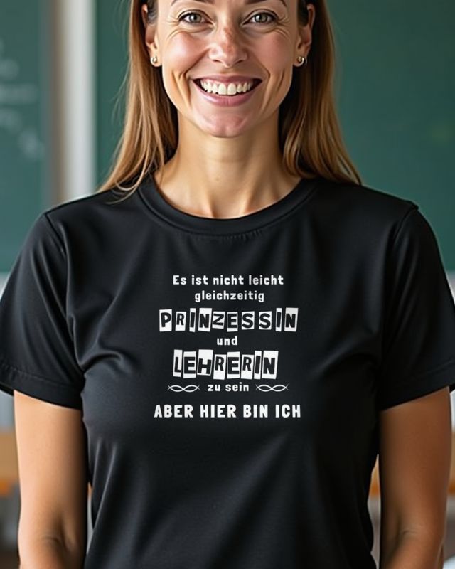 Prinzessin und Lehrerin - Hier bin ich - Lehrer Geschenk – T-Shirt
