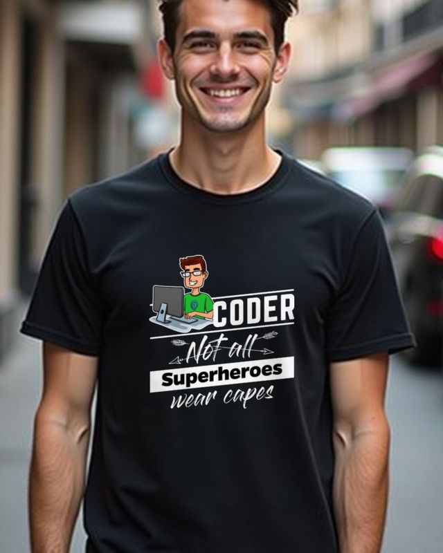 Coder Not All Superheroes Wear Capes - Hero – T-Shirt