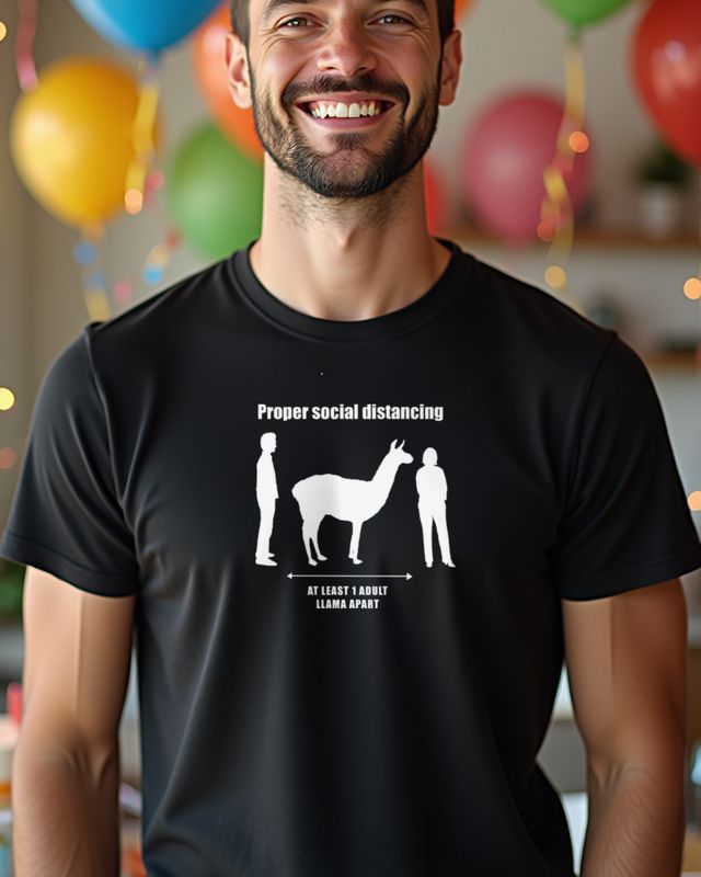 Social Distancing - 1 Llama Apart - Lustiges Lama Motiv – T-Shirt