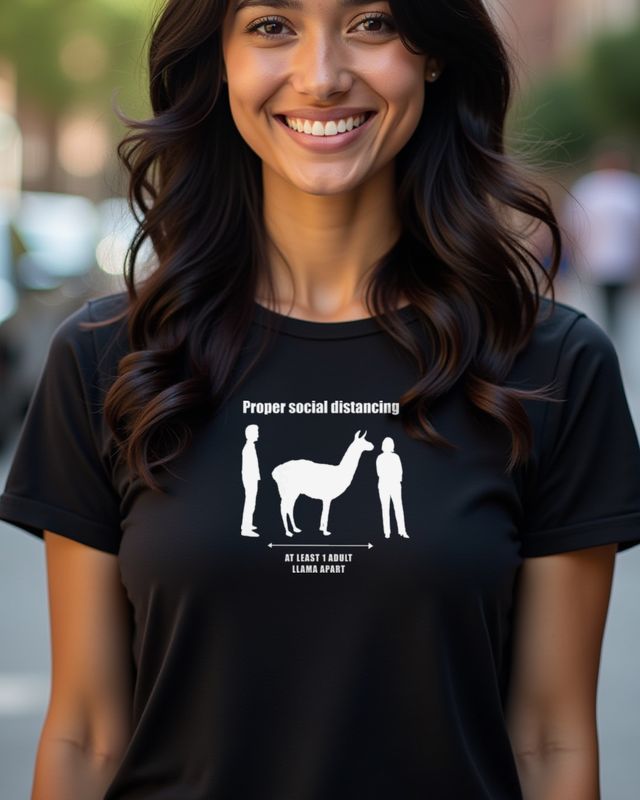 Social Distancing - 1 Llama Apart - Lustiges Lama Motiv – T-Shirt