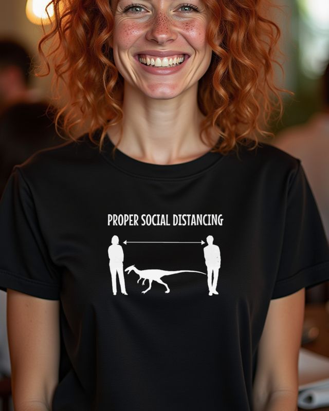Proper Social Distancing Dinosaurier - Lustiger Dino – T-Shirt