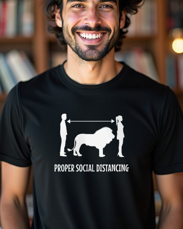 Proper Social Distancing Lion - Funny Leo Design