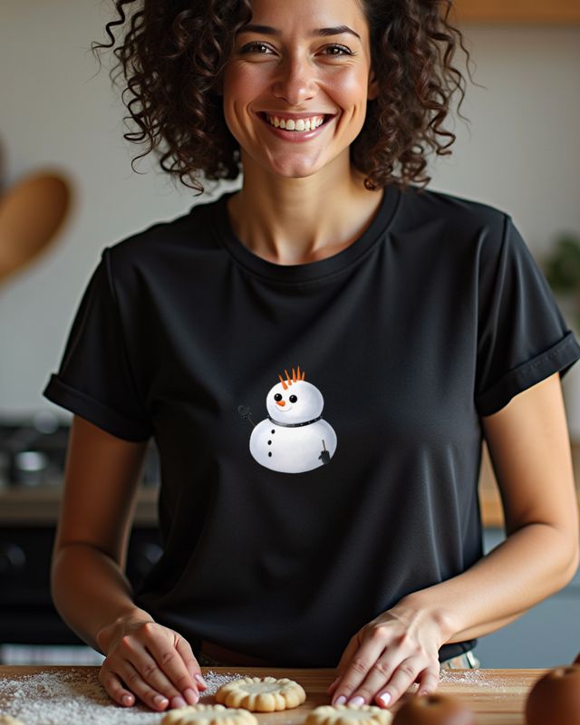 Punk Snowman - Cool Rock Winter Design โ T-Shirt