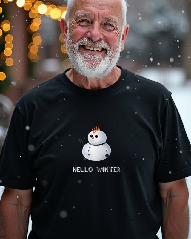 Punk Schneemann - Hello Winter - Rebellisches Winter Motiv – T-Shirt