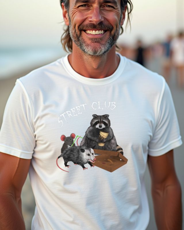 Street Club - Waschbär Opossum und Maus Coole Straßen Crew – T-Shirt