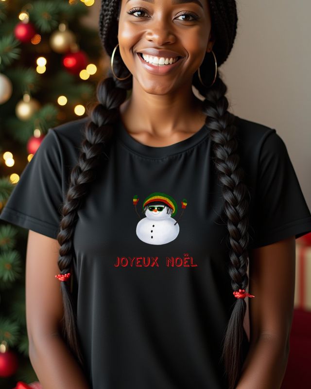Rasta Schneemann Joyeux Noël - Reggae Weihnachtsshirt – T-Shirt