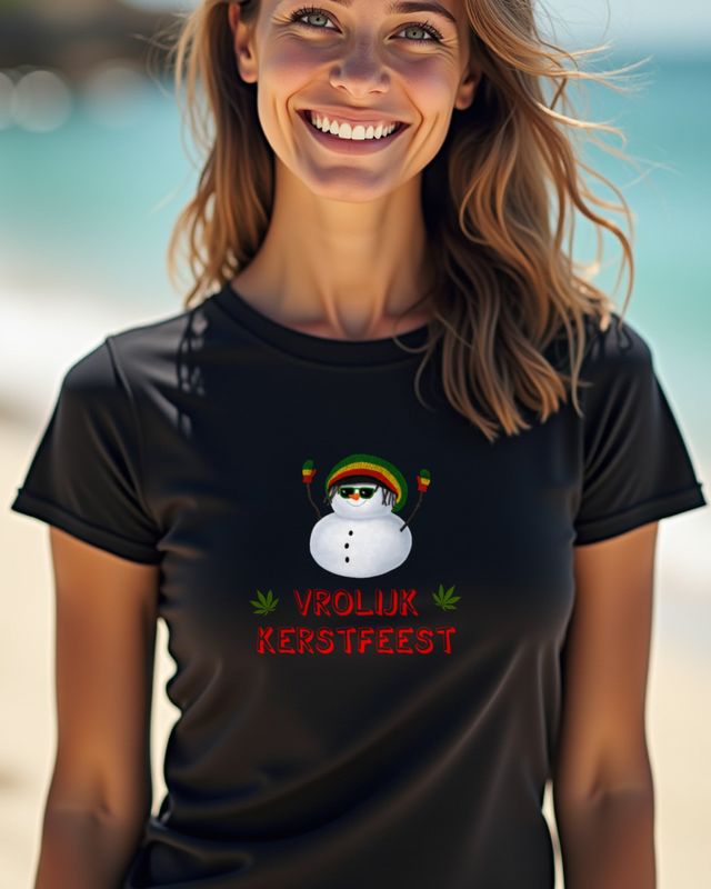 Rasta Schneemann Vrolijk Kerstfeest - Holland Weihnachten – T-Shirt