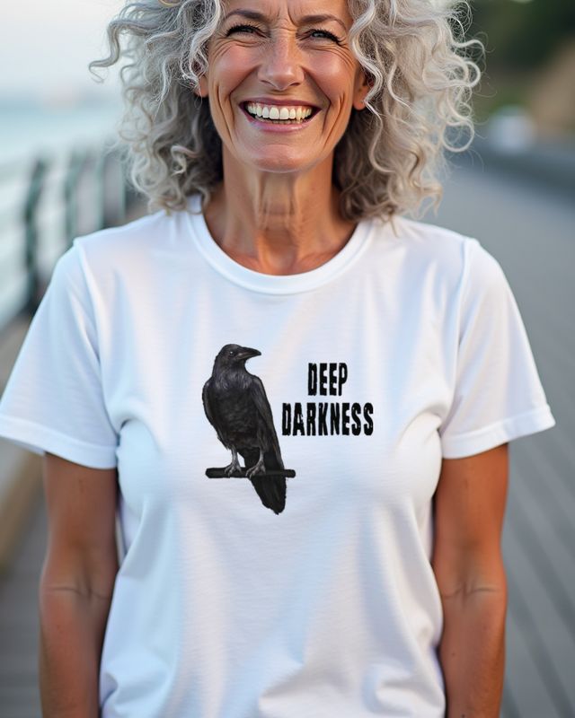 Deep Darkness - Schwarzer Rabe auf Ast – T-Shirt