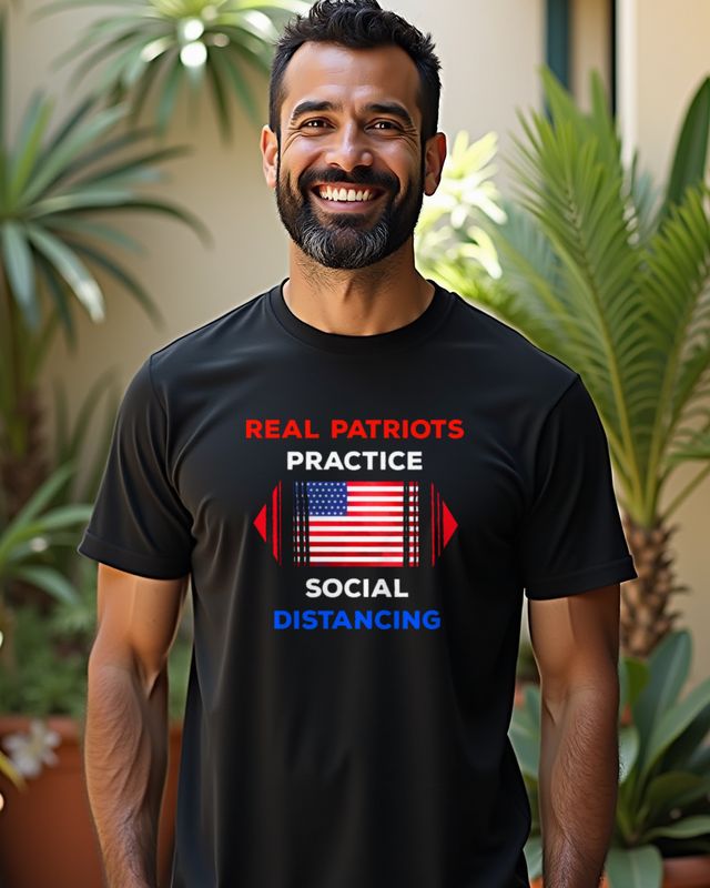 Real Patriots Practice Social Distancing – T-Shirt