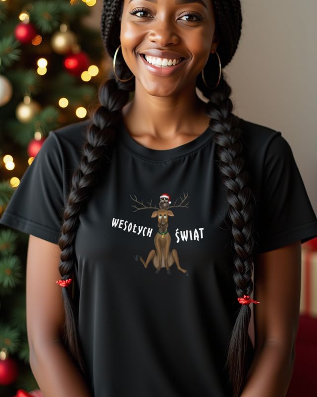 Rentier Eule Wesołych Świąt - Polnisches Weihnachtsmotiv – T-Shirt