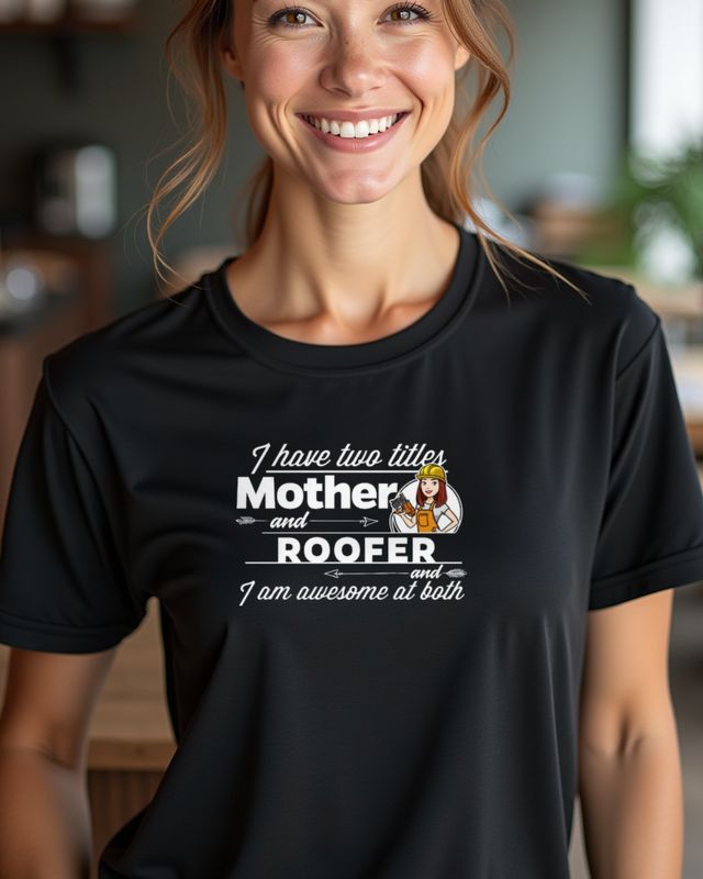 Roofer and Mother - Muttertagsgeschenk für Dachdeckerin – T-Shirt