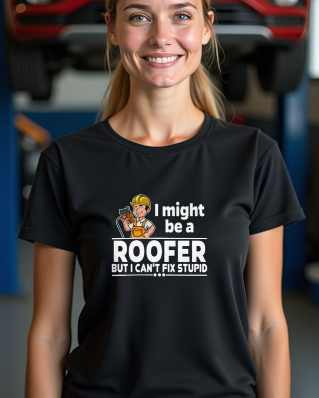 Dachdecker Can’t Fix Stupid - Lustiges Dachdecker Shirt – T-Shirt
