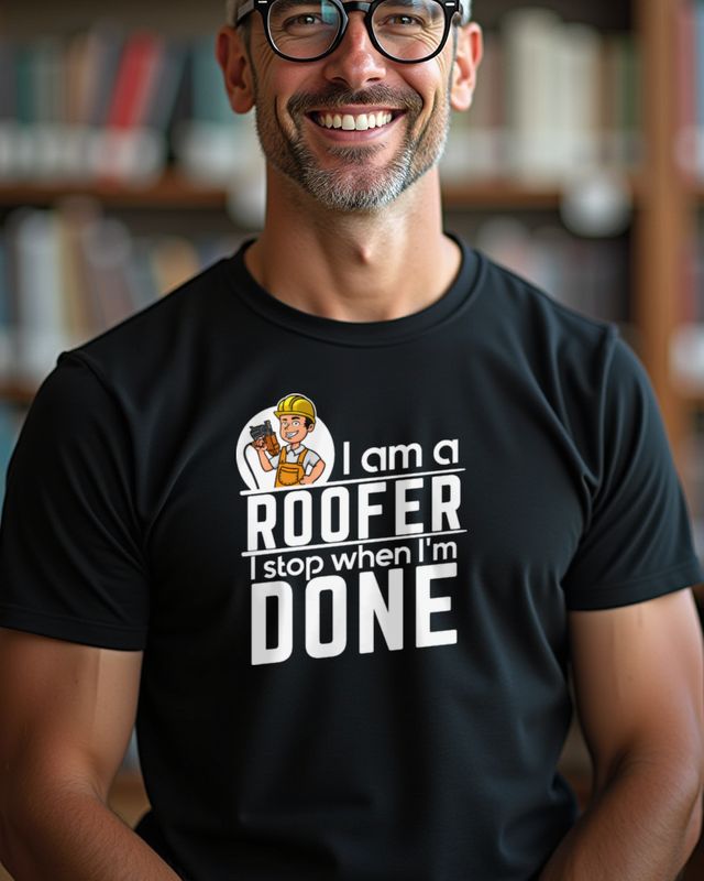 Roofer - I Stop When I’m Done - Hard Worker Gift – T-Shirt
