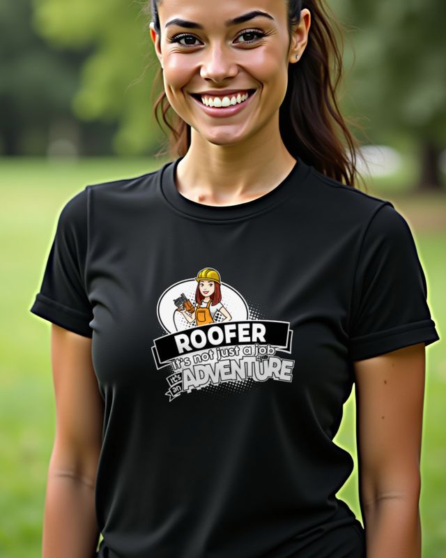 Roofer Not a Job but an Adventure - Dachdeckerin Shirt – T-Shirt