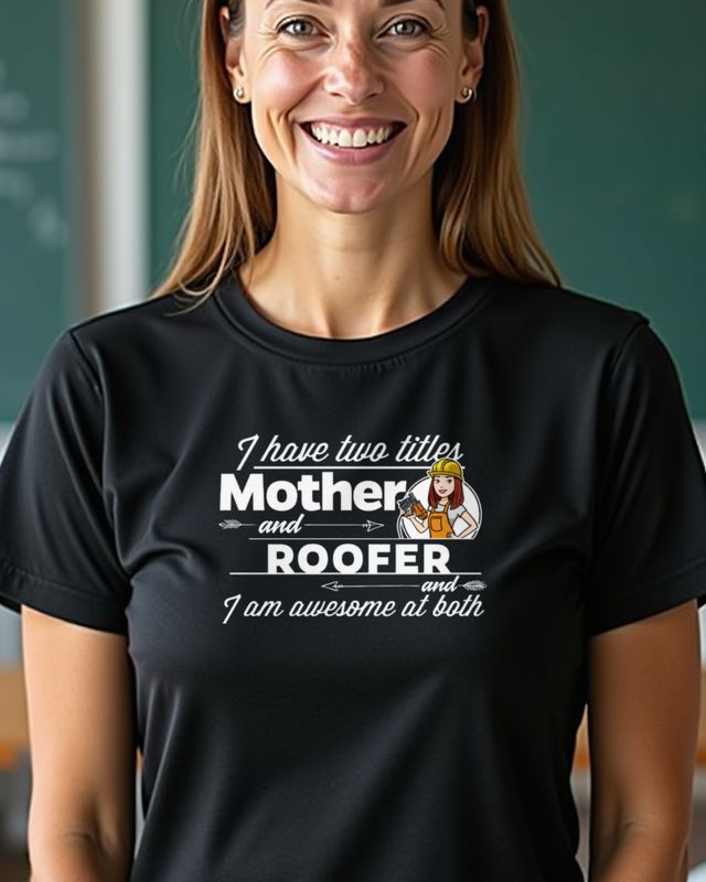 Roofing Mom - Roofer and Mother Saying Shirt for Her β T-Shirt