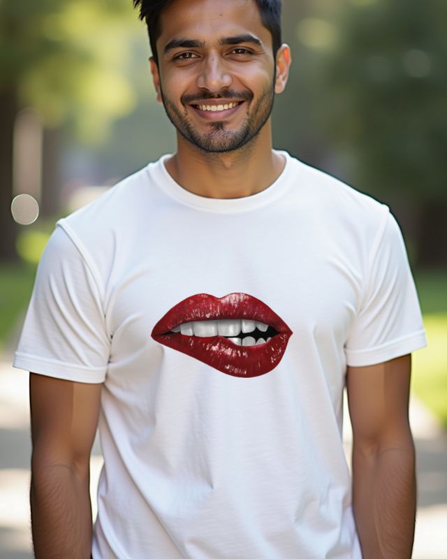Red Lips - Kiss Mouth Design for Women and Couples – T-Shirt