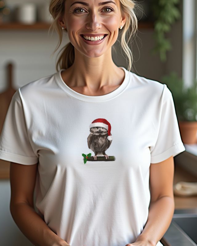 Mad at Christmas - Funny Angry Christmas Owl – T-Shirt
