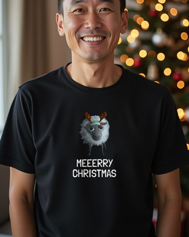 Sheep with Reindeer Antlers - Merry Christmas - Funny β T-Shirt