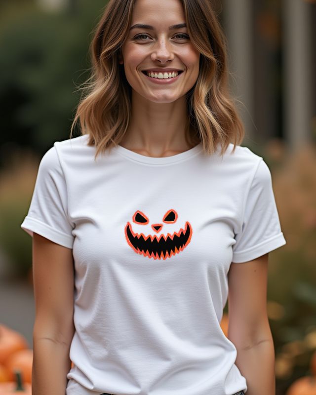 Schauriges Halloween Gesicht 2 in Rot - Halloween Motiv – T-Shirt