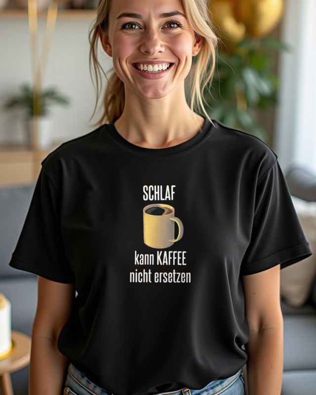 Schlaf kann Kaffee nicht ersetzen - Geschenk Kaffeetrinker – T-Shirt