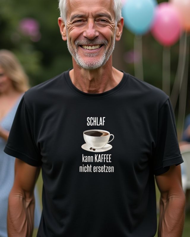 Schlaf kann Kaffee nicht ersetzen - Lustiger Kaffee Spruch – T-Shirt