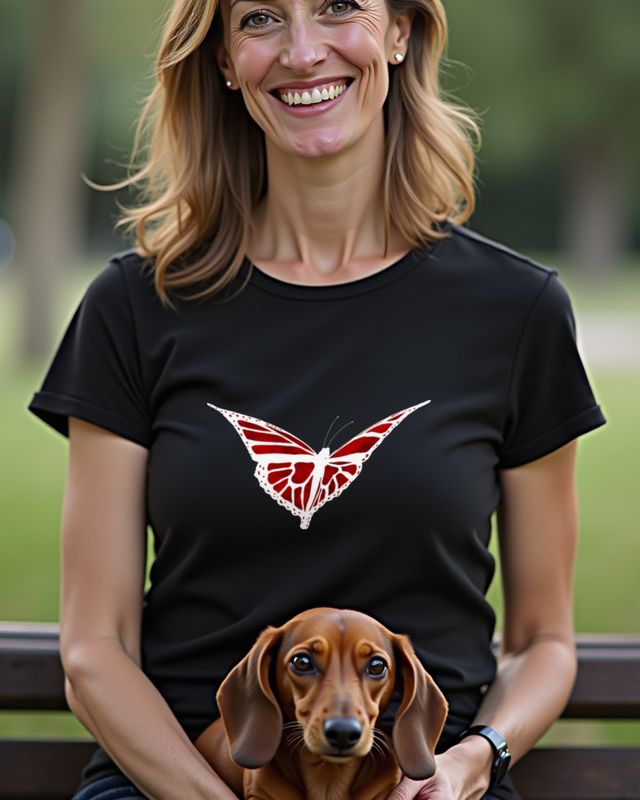 Roter Schmetterling - Schönes Falter Motiv für Frauen – T-Shirt
