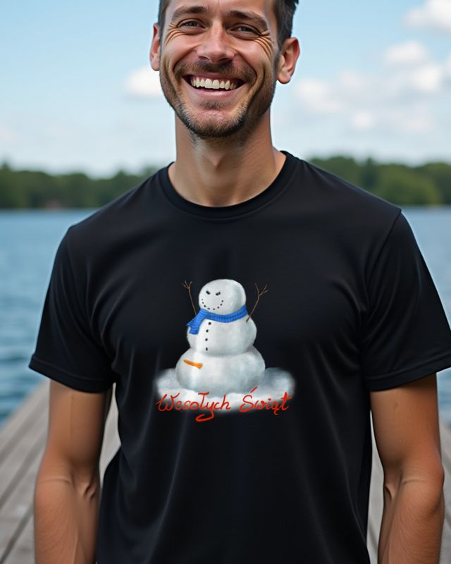 Böser Schneemann mit Hörnern & Schal - Wesołych Świąt – T-Shirt