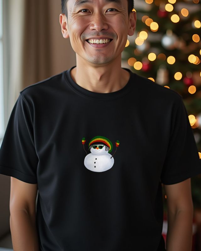 Rasta Schneemann - Cooles Reggae Winter Motiv – T-Shirt