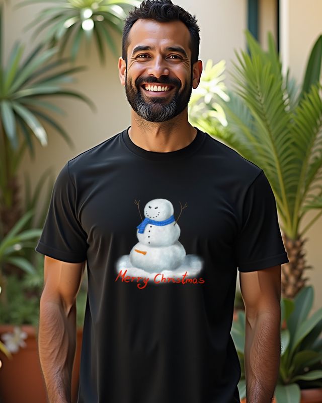 Böser Schneemann mit Schal - Merry Christmas - Grimmig – T-Shirt