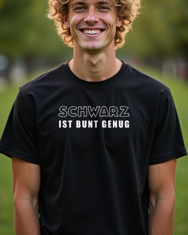 Schwarz ist bunt genug - German Black Saying โ T-Shirt