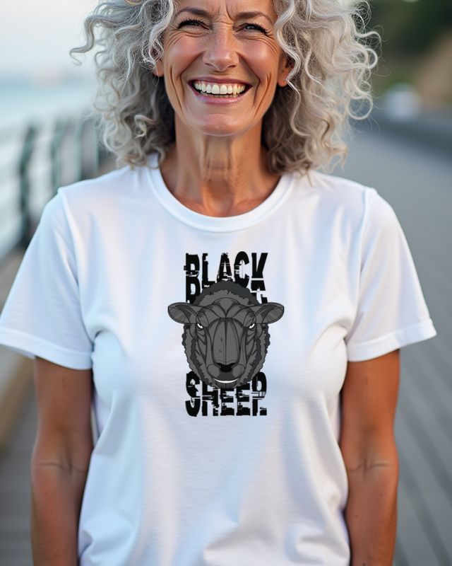 Schwarzes Schaf - Lustiges Motiv für Außenseiter – T-Shirt