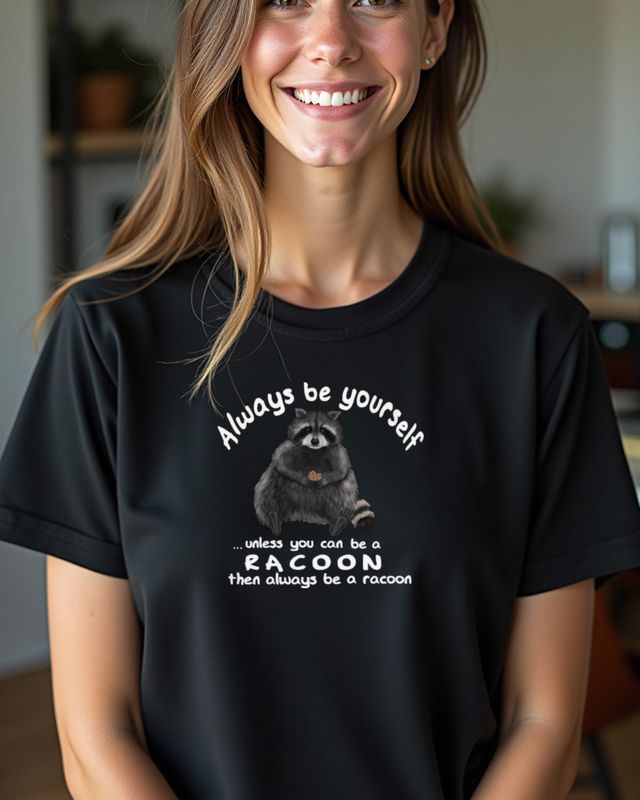 Sei du selbst oder ein Waschbär - Lustiger Waschbär Spruch – T-Shirt