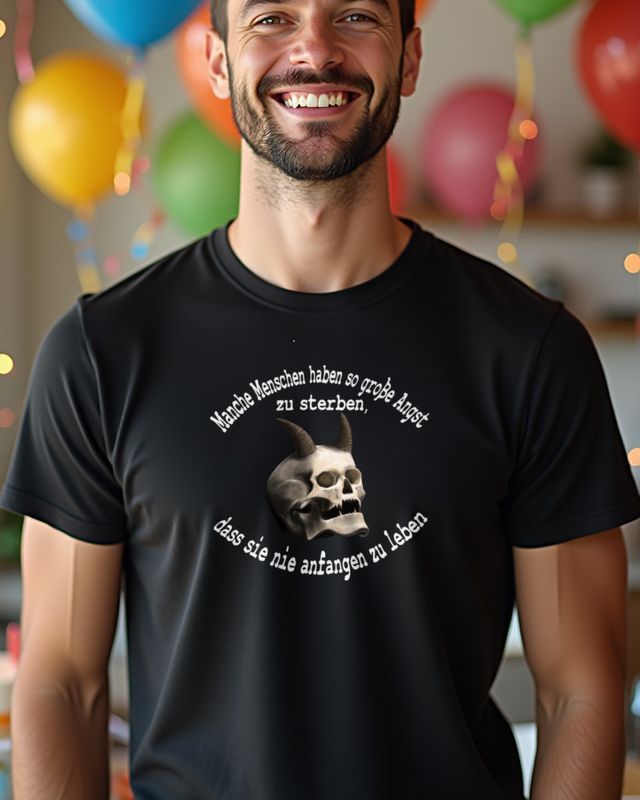 Skull German Quote Life Death Fear - Gothic Halloween β T-Shirt