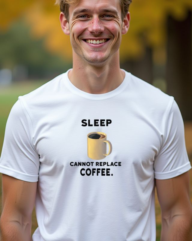 Sleep Cannot Replace Coffee - Funny Caffeine Quote Gift – T-Shirt