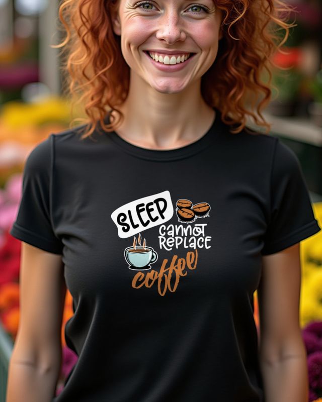 Sleep cannot replace Coffee - Lustiges Kaffee Geschenk – T-Shirt
