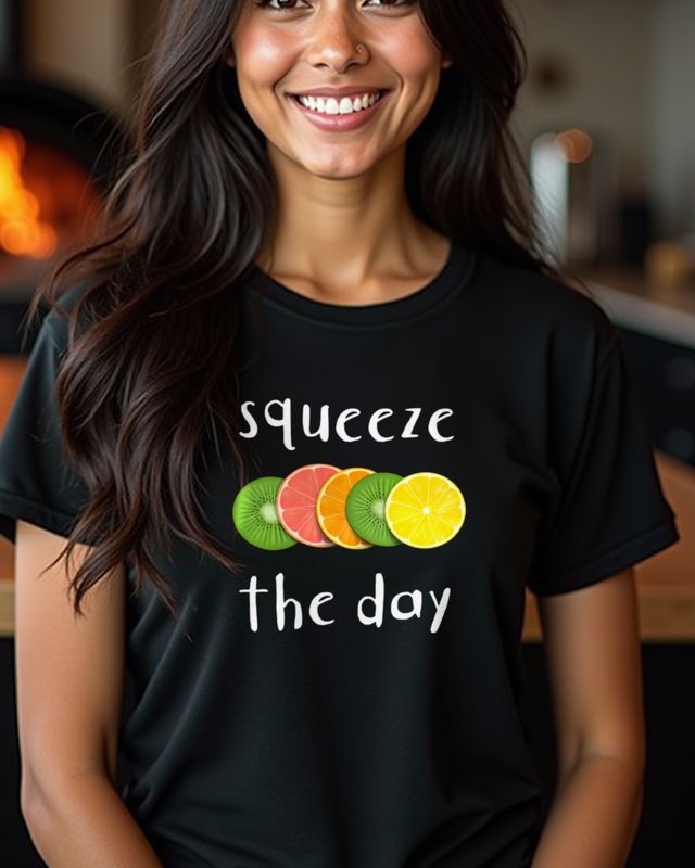 Squeeze the Day Zitrusfrüchte - Lustiges Obst Motiv – T-Shirt
