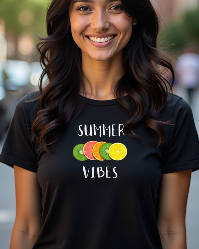 Geschnittene Früchte Summer Vibes - Sommer Obst Motiv – T-Shirt