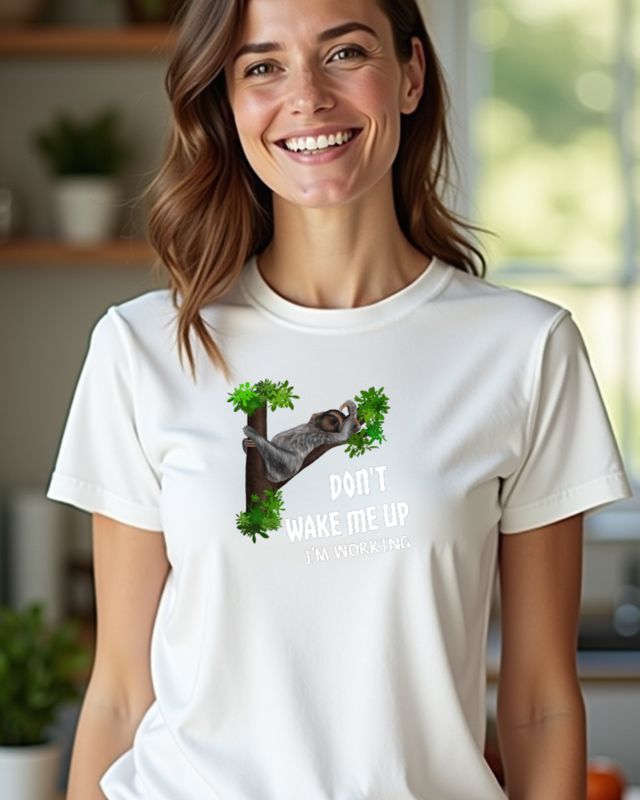 Sloth Don’t Wake Me Up I’m Working - Funny Nap Lover Tee – T-Shirt