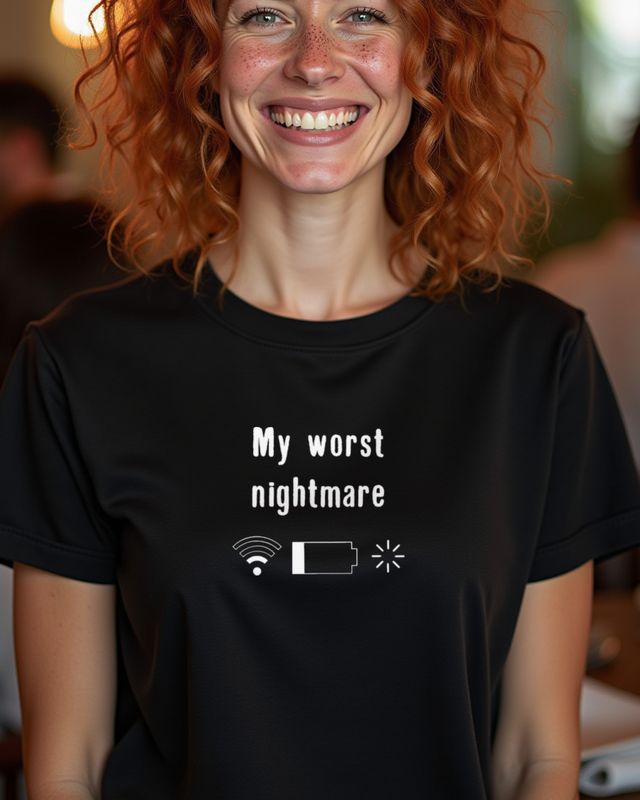 Smartphone My Worst Nightmare - Funny Dead Battery Gift – T-Shirt