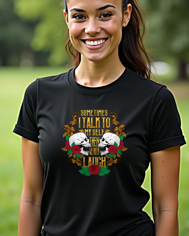 Sometimes I Talk To Myself Then We Both Laugh - Spruch Shirt – T-Shirt