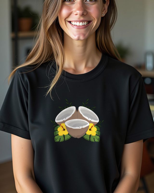 Sommer Kokosnuss - Tropisches Strand Urlaub Motiv – T-Shirt