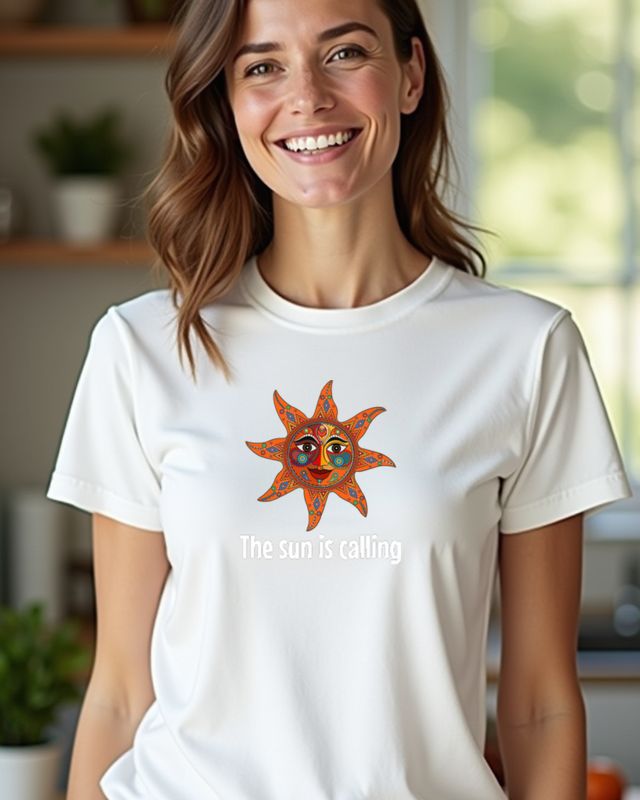 Sun is calling - Sonnen Mandala für Urlaub und Sommer – T-Shirt