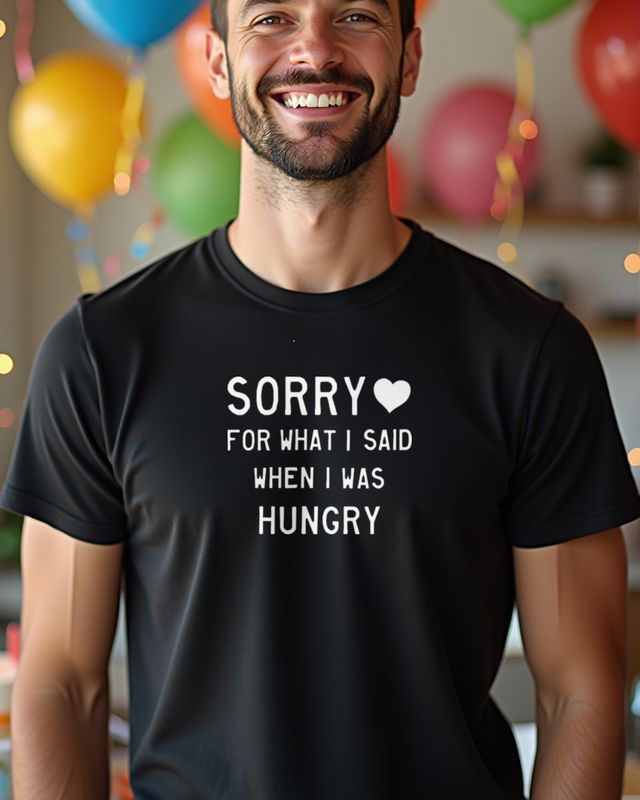 Sorry für das, was ich hungrig gesagt habe - Spruch – T-Shirt