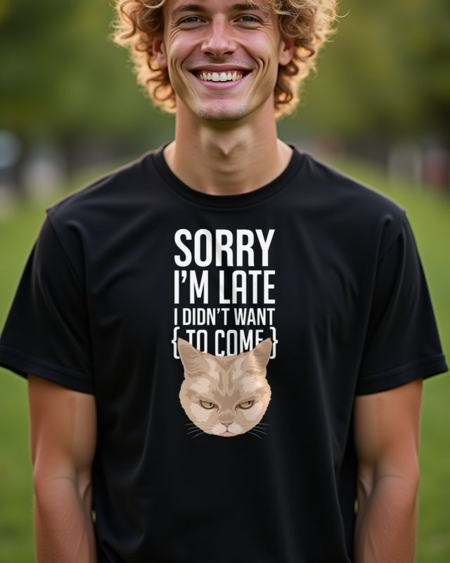 Late Because I Didn’t Want to Come - Antisocial Humor Gift – T-Shirt
