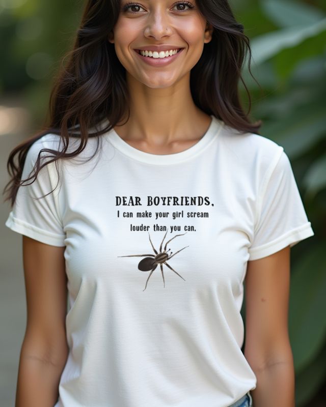 Spider Alert Girls Scream - Funny Spider Design – T-Shirt