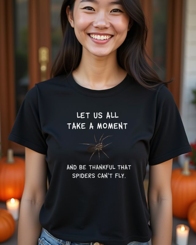 Spiders Can’t Fly - Funny Spider Halloween Design – T-Shirt