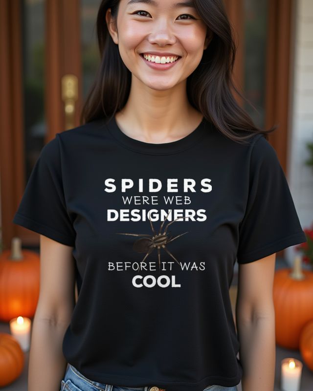 Spinnen Webdesigner - Lustiges Halloween Motiv für IT – T-Shirt