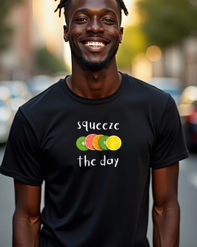 Squeeze the Day Sliced Citrus Fruit - Funny Pun Design