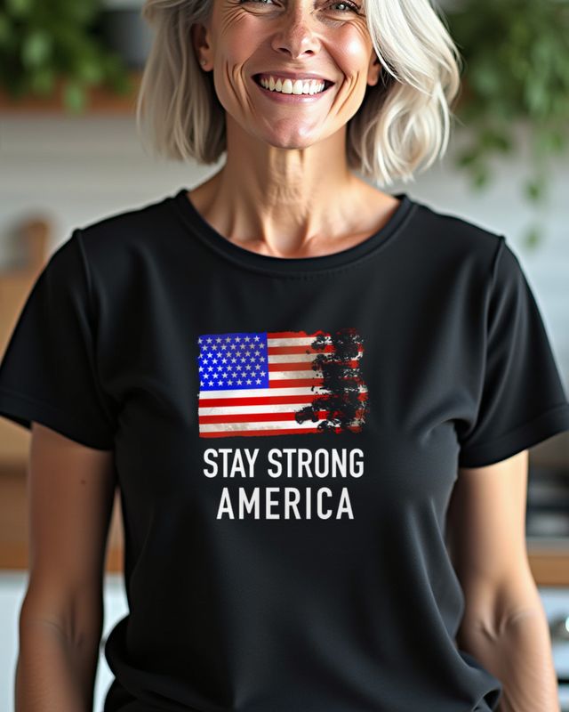 Stay Strong America - Patriotic USA Design for Americans – T-Shirt