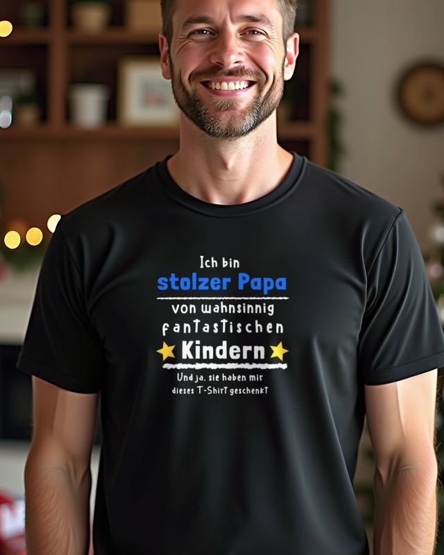 Stolzer Papa fantastischer Kinder - Vatertag Geschenk – T-Shirt